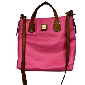 Dooney & Bourke Windham Cleo Letter Carrier Pink Nylon Crossbody Bag
